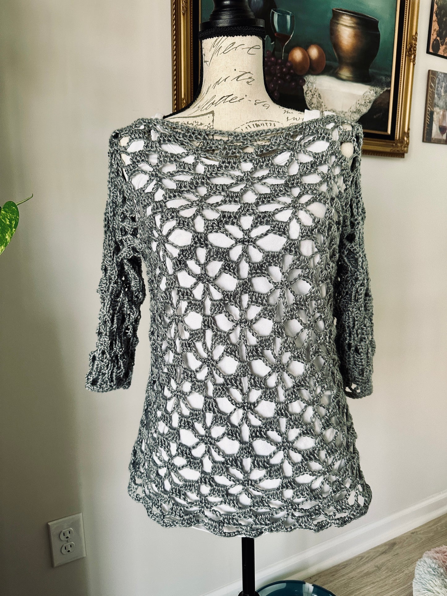 Flirty Flowers Lacy Crochet Top