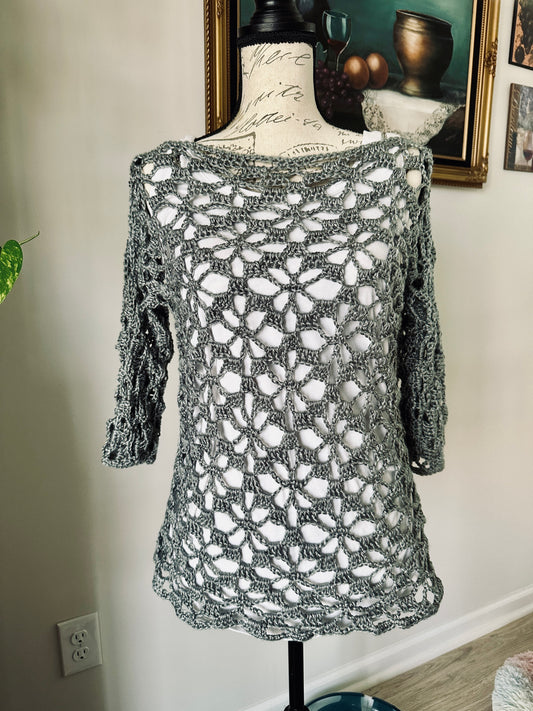 Flirty Flowers Lacy Crochet Top
